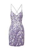 Lovely Sheath Short Spaghetti Straps Lace Homecoming Dress BM bride