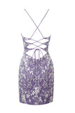 Lovely Sheath Short Spaghetti Straps Lace Homecoming Dress BM bride