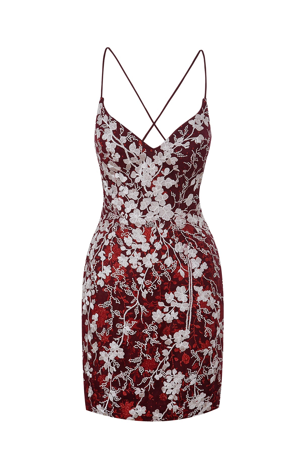 Lovely Sheath Short Spaghetti Straps Lace Homecoming Dress BM bride
