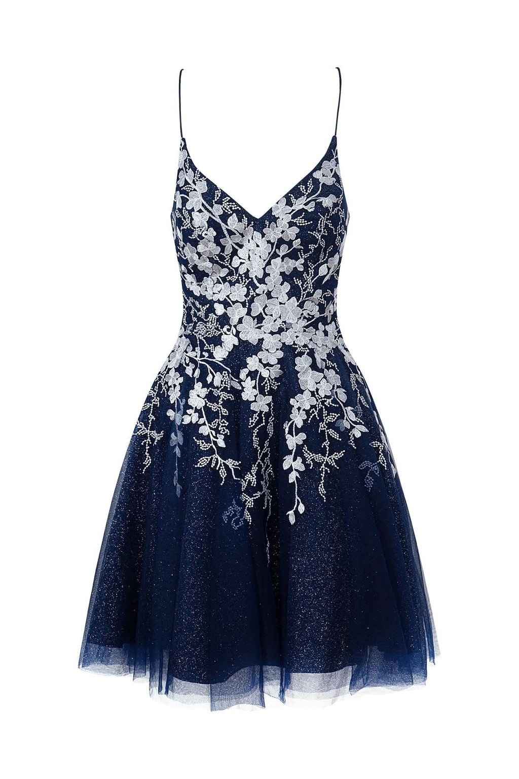 Sparkly Aline Short Glitter Tulle Homecoming Dress with Appliques BM bride