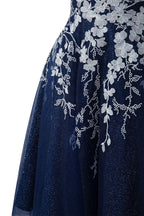 Sparkly Aline Short Glitter Tulle Homecoming Dress with Appliques BM bride
