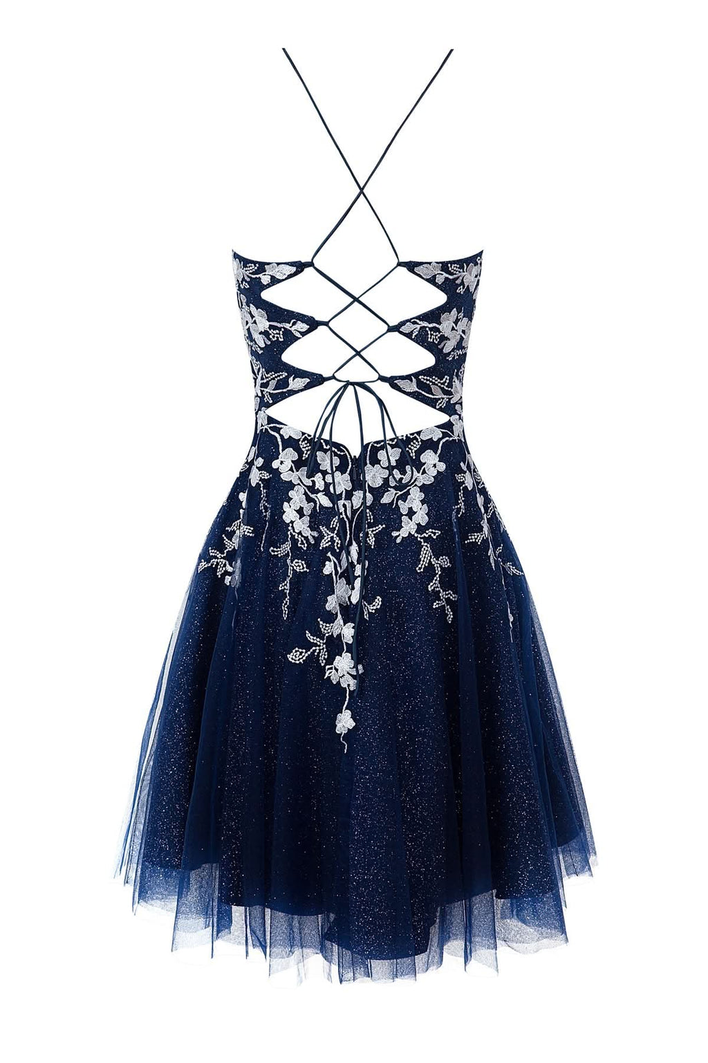 Sparkly Aline Short Glitter Tulle Homecoming Dress with Appliques BM bride