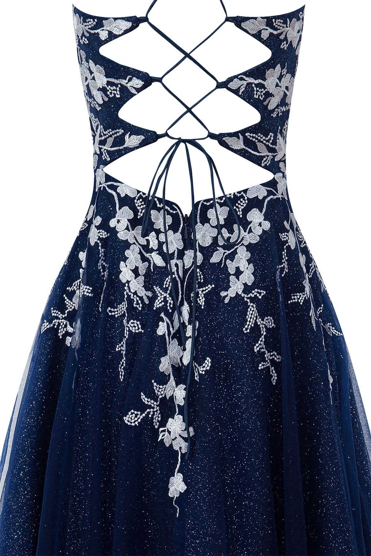 Sparkly Aline Short Glitter Tulle Homecoming Dress with Appliques BM bride