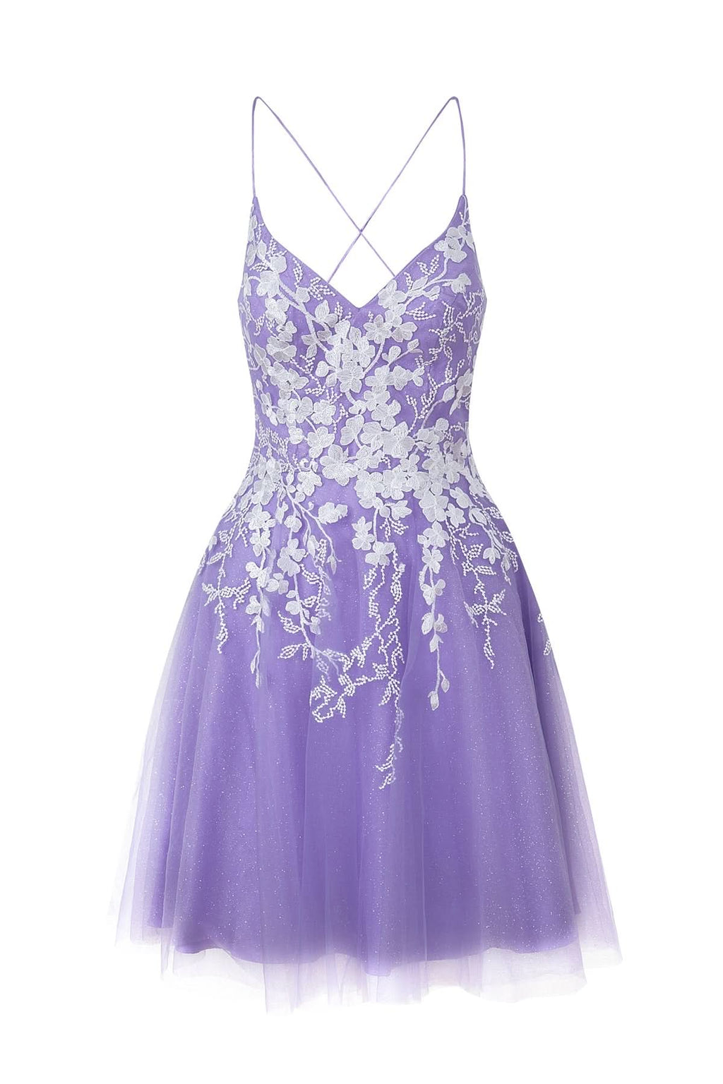 Sparkly Aline Short Glitter Tulle Homecoming Dress with Appliques BM bride
