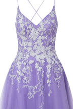Sparkly Aline Short Glitter Tulle Homecoming Dress with Appliques BM bride