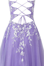 Sparkly Aline Short Glitter Tulle Homecoming Dress with Appliques BM bride
