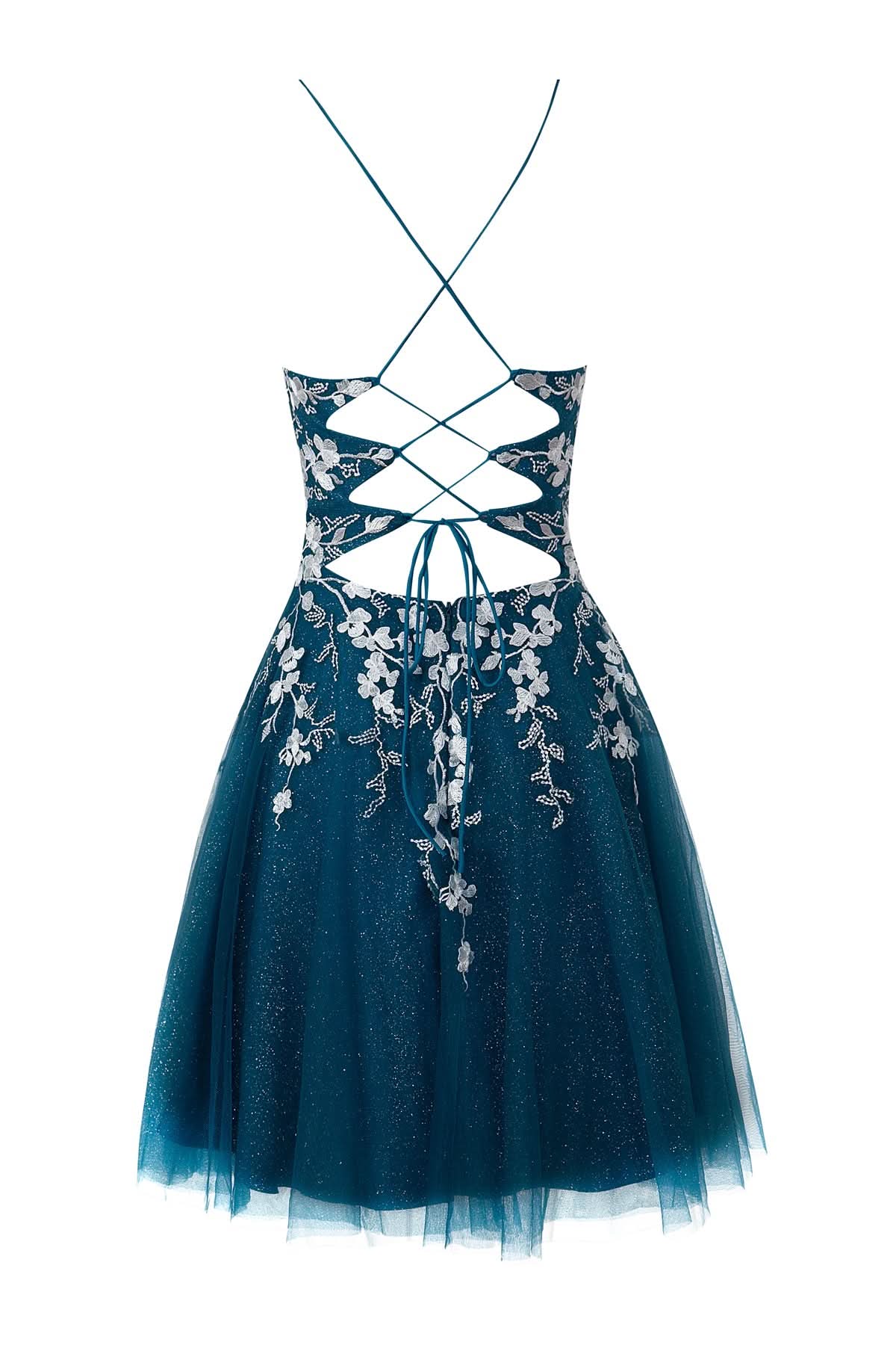 Sparkly Aline Short Glitter Tulle Homecoming Dress with Appliques BM bride