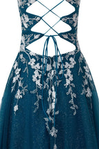 Sparkly Aline Short Glitter Tulle Homecoming Dress with Appliques BM bride