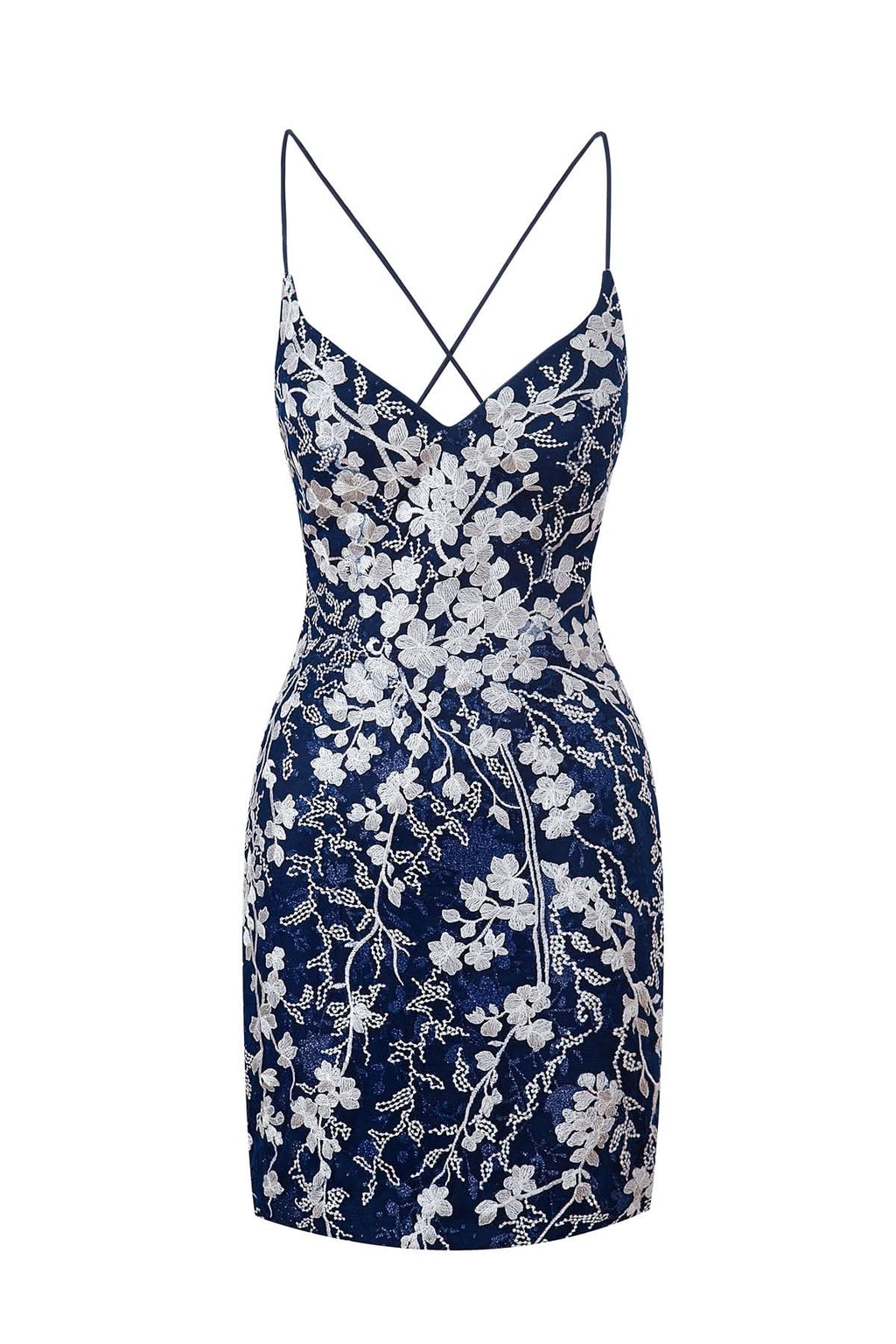 Lovely Sheath Short Spaghetti Straps Lace Homecoming Dress BM bride