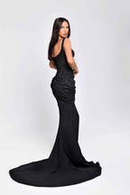 Spaghetti Strap Sleeveless Long Mermaid Prom Dress With Lace Embroidery