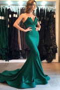 Dark Green Long Mermaid Evening Dress BM bride