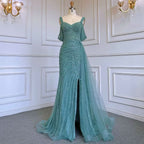 Elegant Beaded Mermaid Party Dress with Sequins BM bride