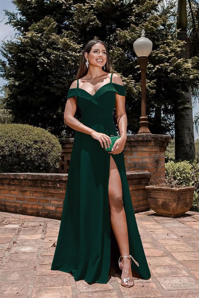 Burgundy Sweetheart Sequins Prom Dress with Front Split and Spaghetti-Straps BM bride