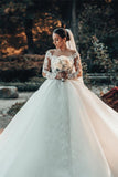 Off-the-Shoulder Ball Gown Lace Wedding Dress BM bride