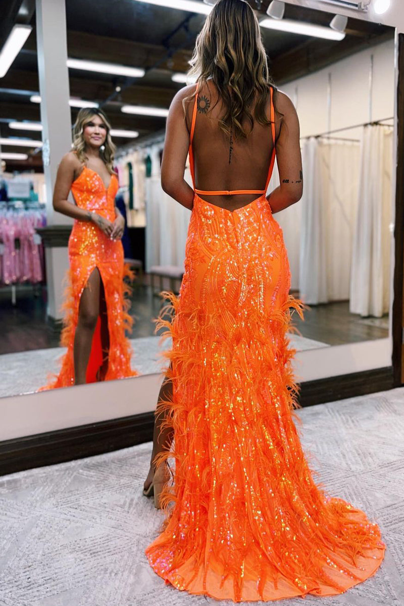 Beautiful Jade Sequin Lace V Neck Mermaid Prom Dress with Slit BM bride