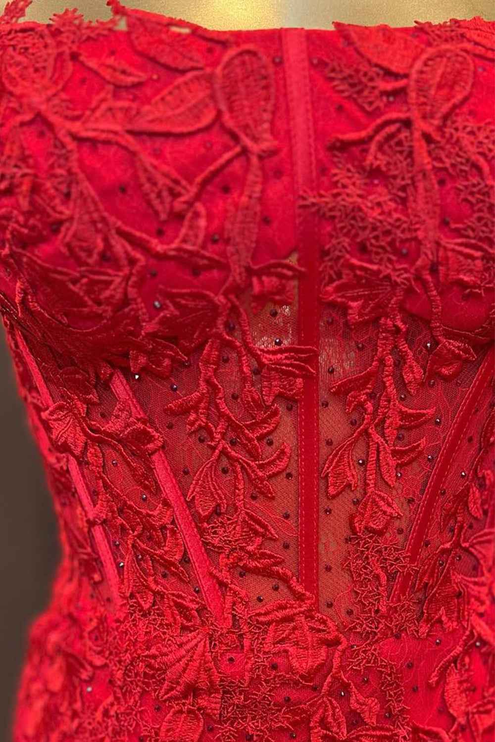 Red Corset Lace Sleeveless Tight Short Homecoming Dress Bmbride