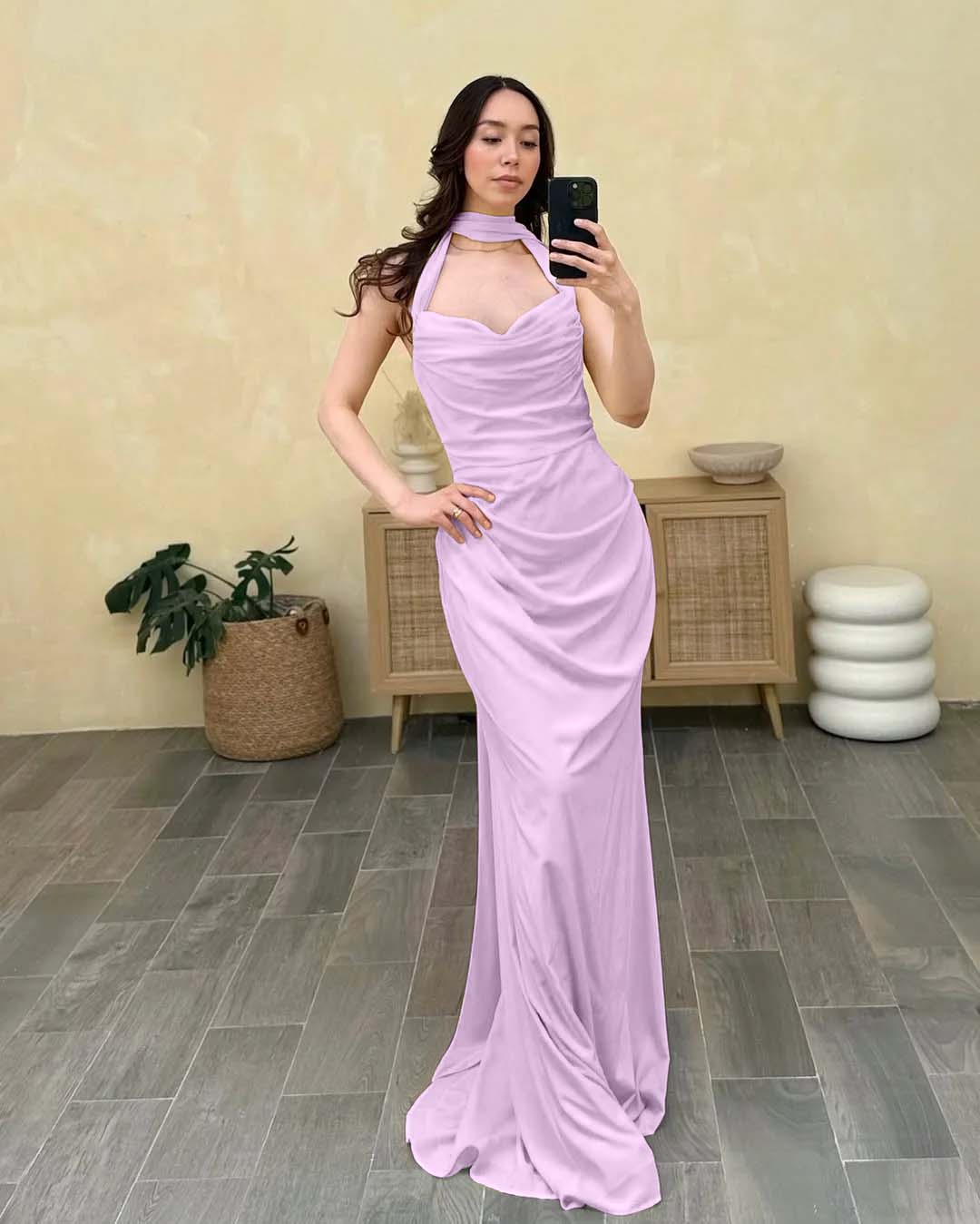 Halter Sleeveless Sweetheart Long Mermaid Prom Dress With Pleated BMBRIDE