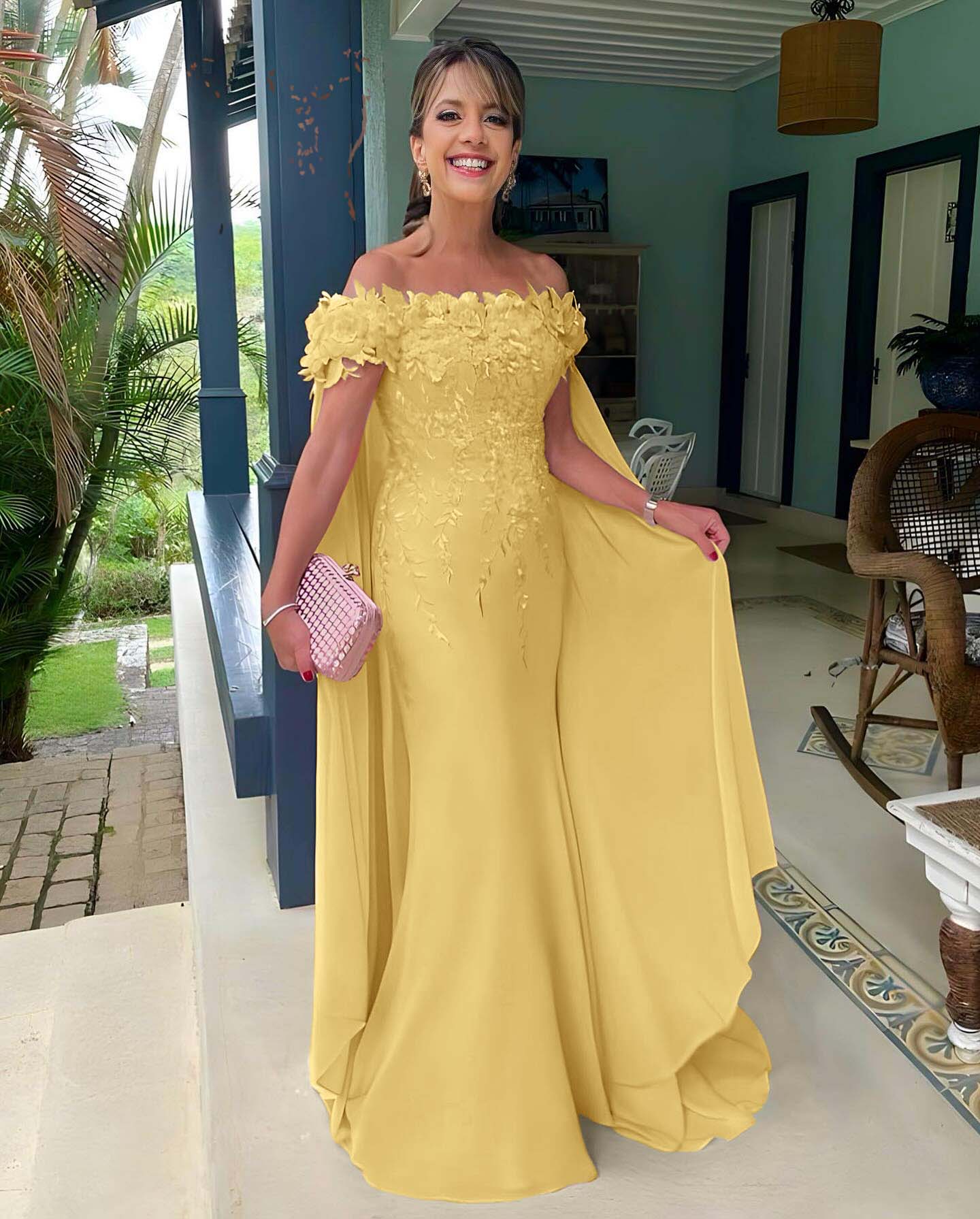 Off the Shoulder Sleeveless Long Mermaid Prom Dress With Appliques BMBRIDE