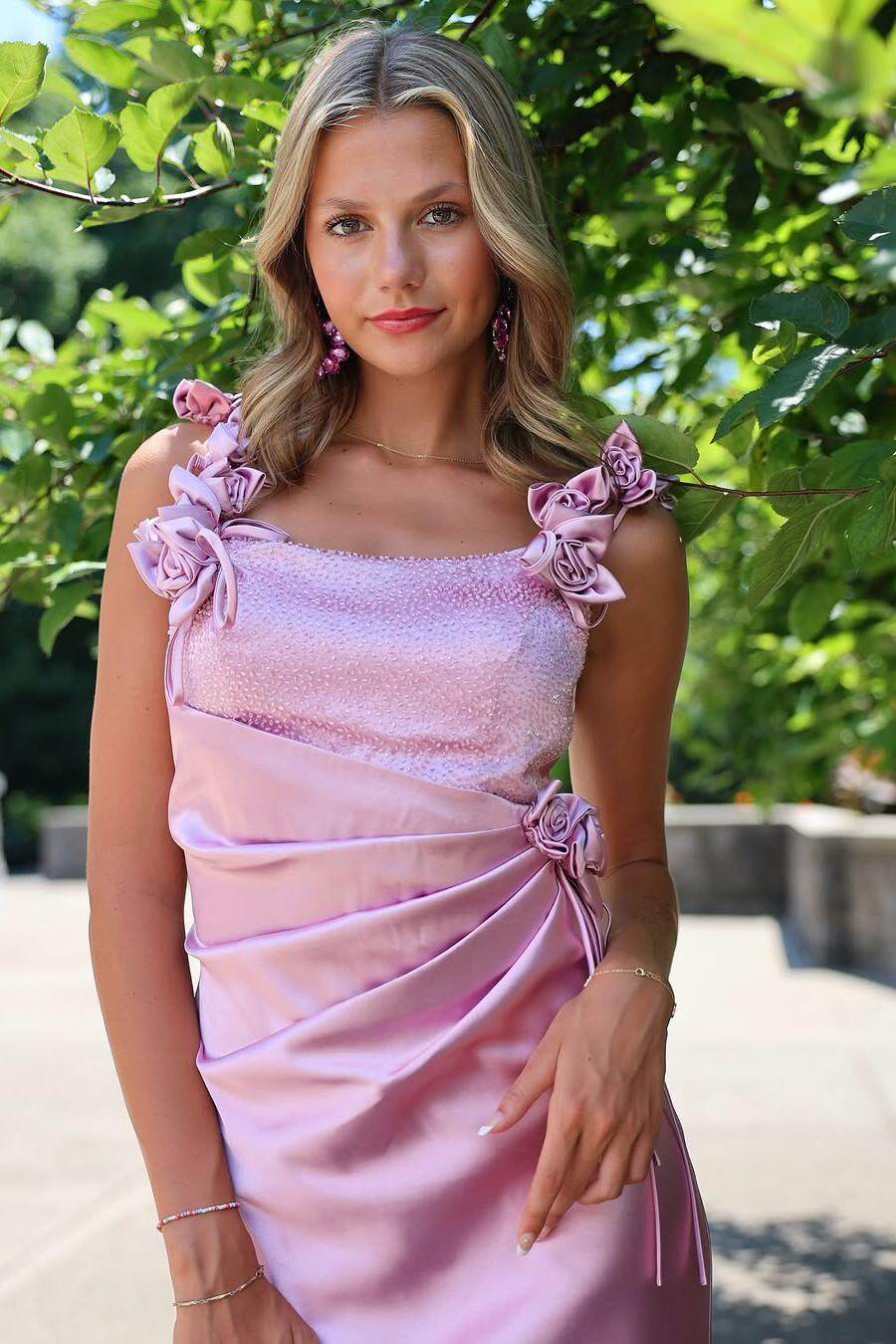 Charming Sleeveless Straps Mermaid Long Prom Dress With Pleated