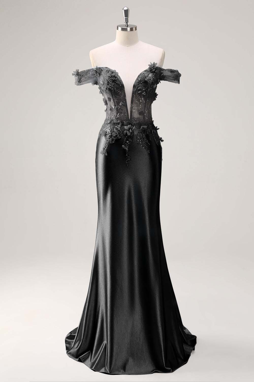 Strapless Sleeveless Long Mermaid Prom Dress With Appliques Pleated BMBRIDE
