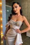 One Shoulder Beadings Mermaid Prom Dress Side Slit BM bride