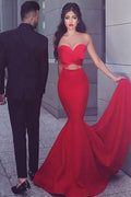 Red Sweetheart Mermaid Prom Dress BM bride