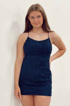 Lilac Tight Short Prom Dress with Appliques Bmbride