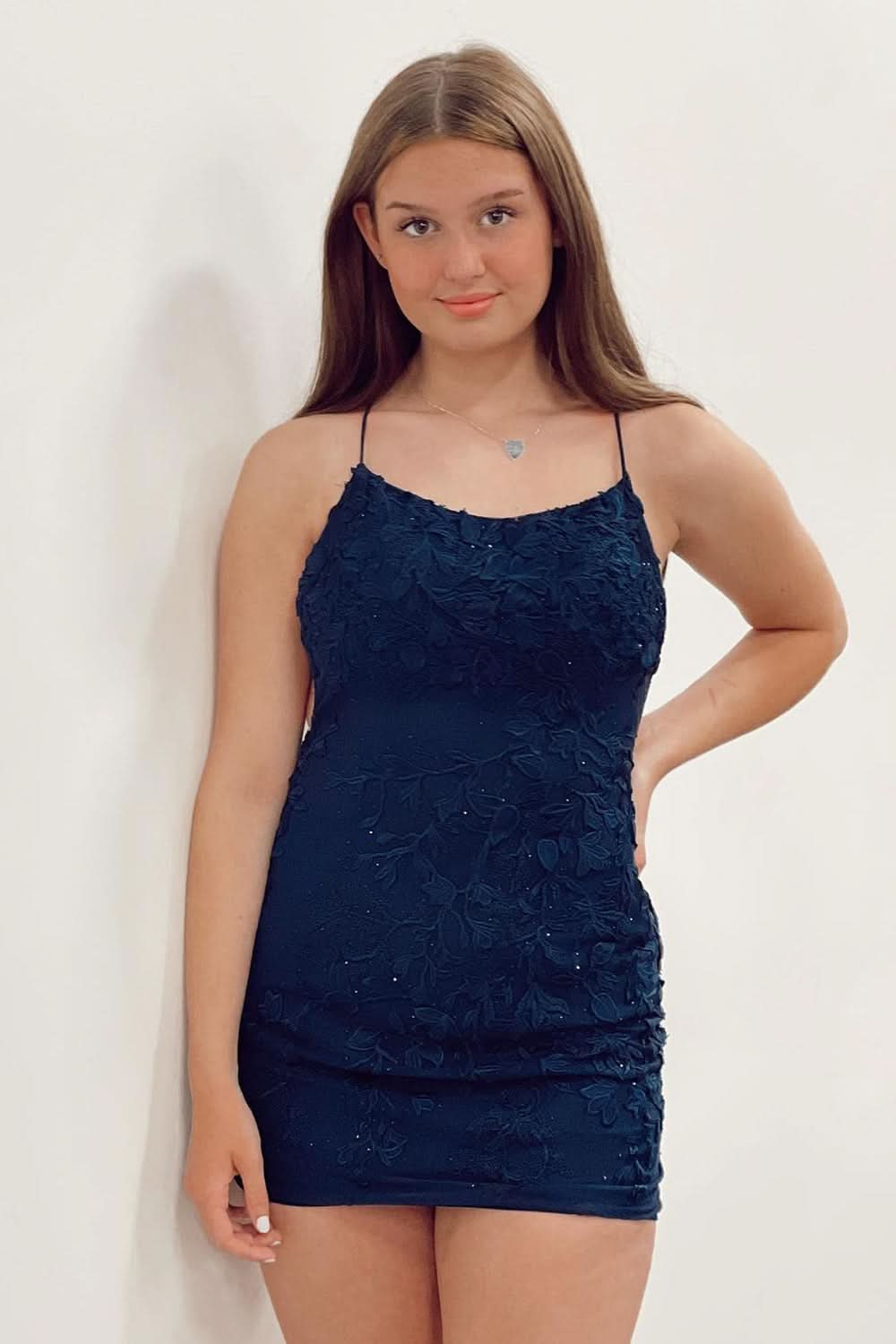 Orange Short Tight Homecoming Dress with Lace Beading Bmbride