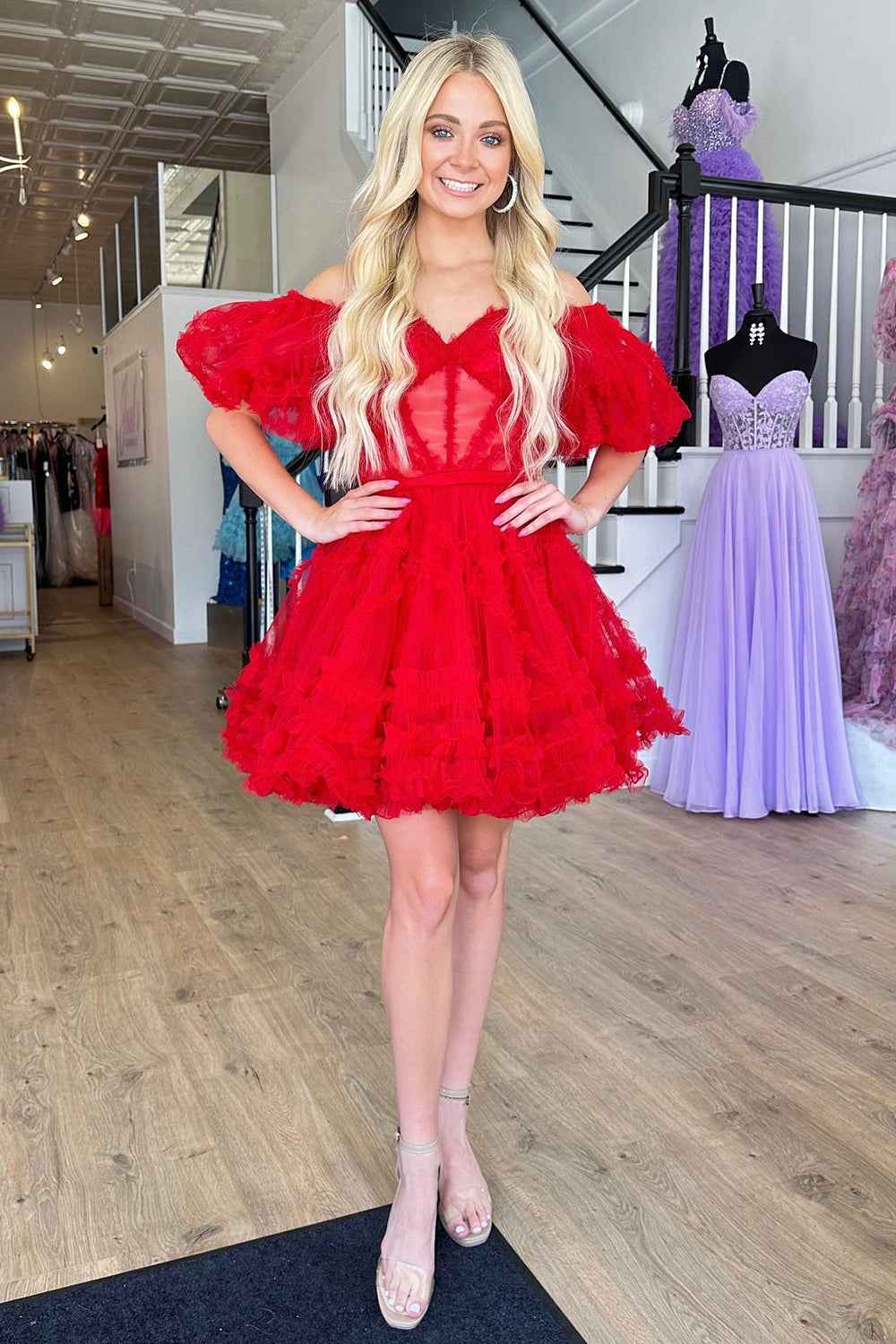 Fuchsia Corset A-Line Short Homecoming Dress Bmbride