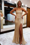 Delightful Burgundy Sequin Lace-Up Back Long Prom Dress with Slit BM bride