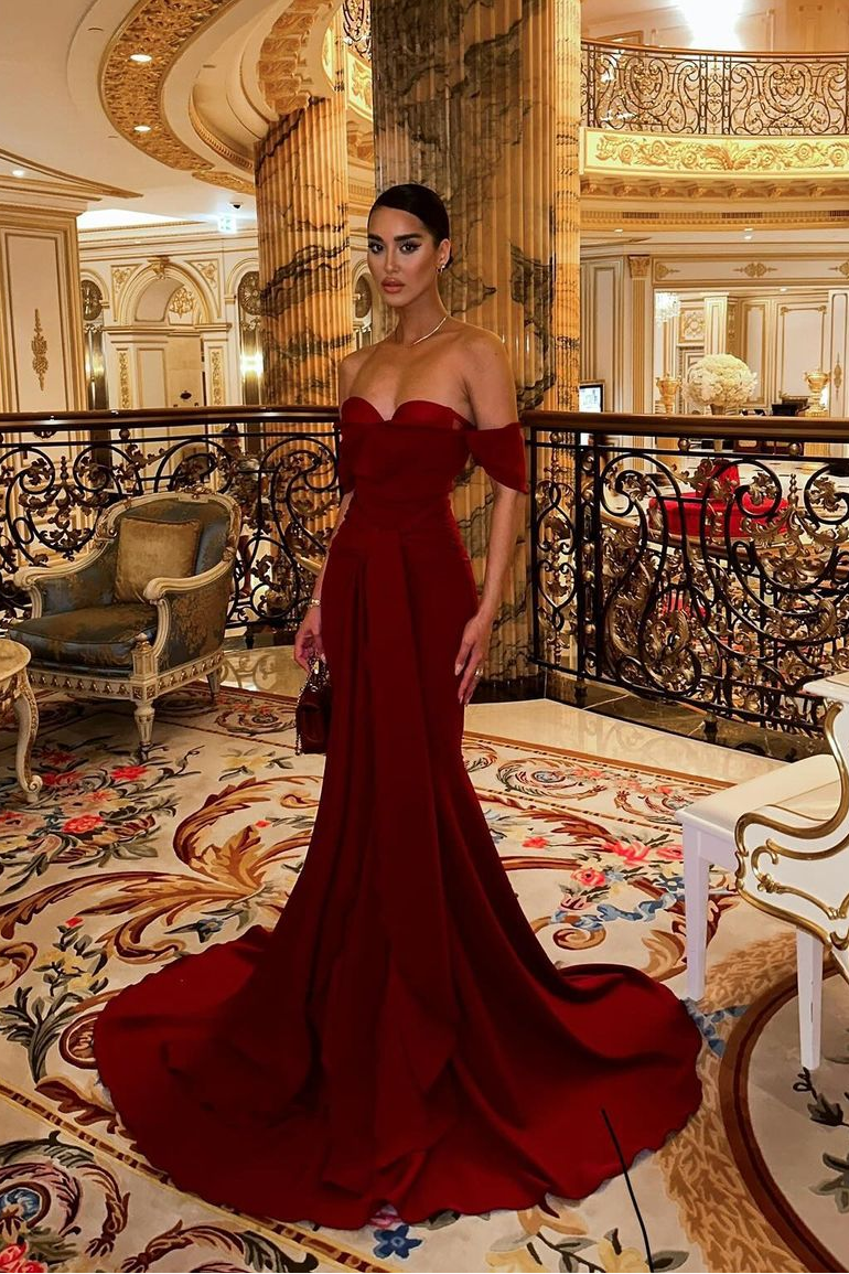 Off the Shoulder Strapless Sleeveless Mermaid Long Prom Dress With Ruffles