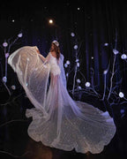 Elegant Pearl Long Sleeves Beaded Mermaid Sweetheart Prom Dress