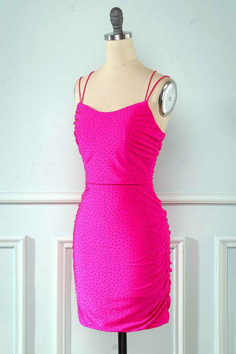 Rose Pink Lace Up Tight Homecoming Dress Bmbride