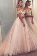 Off-the-Shoulder Tulle Prom Dress BM bride
