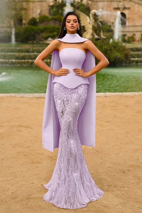 Strapless Sleeveless Long Mermaid Prom Dress With Appliques