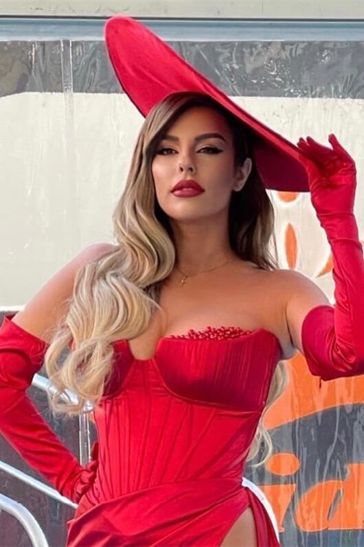 Charming Red Off-the-Shoulder Strapless Long Sleeve Evening Dress with Slit BM bride