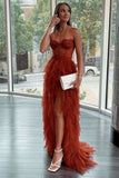 Glamorous Strapless Tulle Prom Dress, Sleeveless Ball Gown BM bride