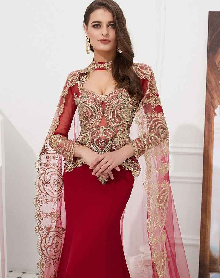 Amazing Long Sleeves Mermaid Prom Dress With Gold Appliques Cape