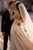 Glamorous Sweetheart Tulle Princess Wedding Dress with Lace Appliques BM bride