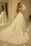 Sweetheart Bubble Sleeve Tulle Wedding Dress with Lace BM bride