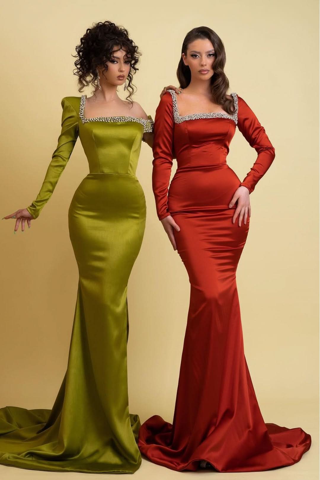 Sage Green Charmeuse One Shoulder Mermaid Prom Dress with Slit BM bride
