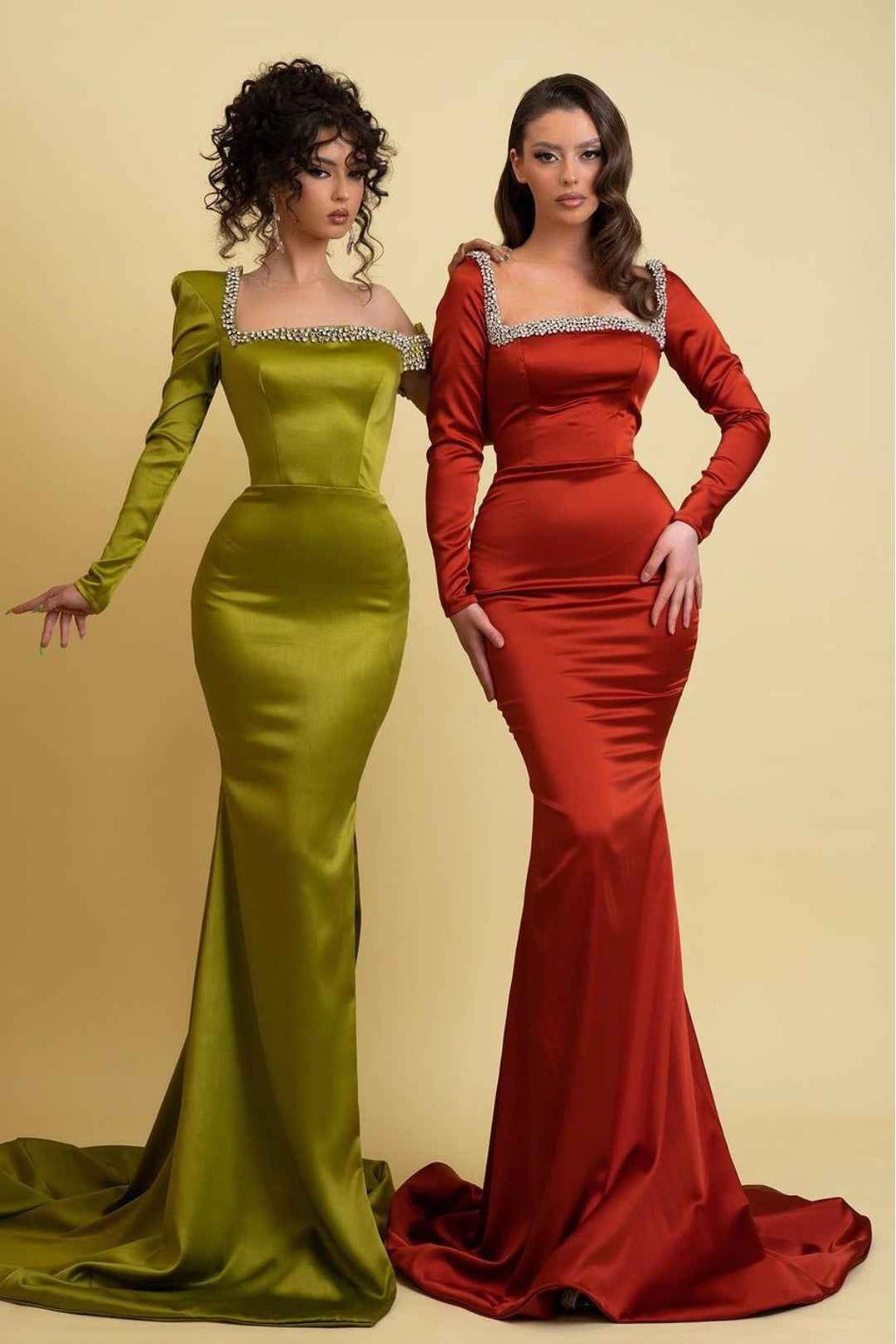Sage Green Long Sleeve Prom Dress One Shoulder Mermaid With Split