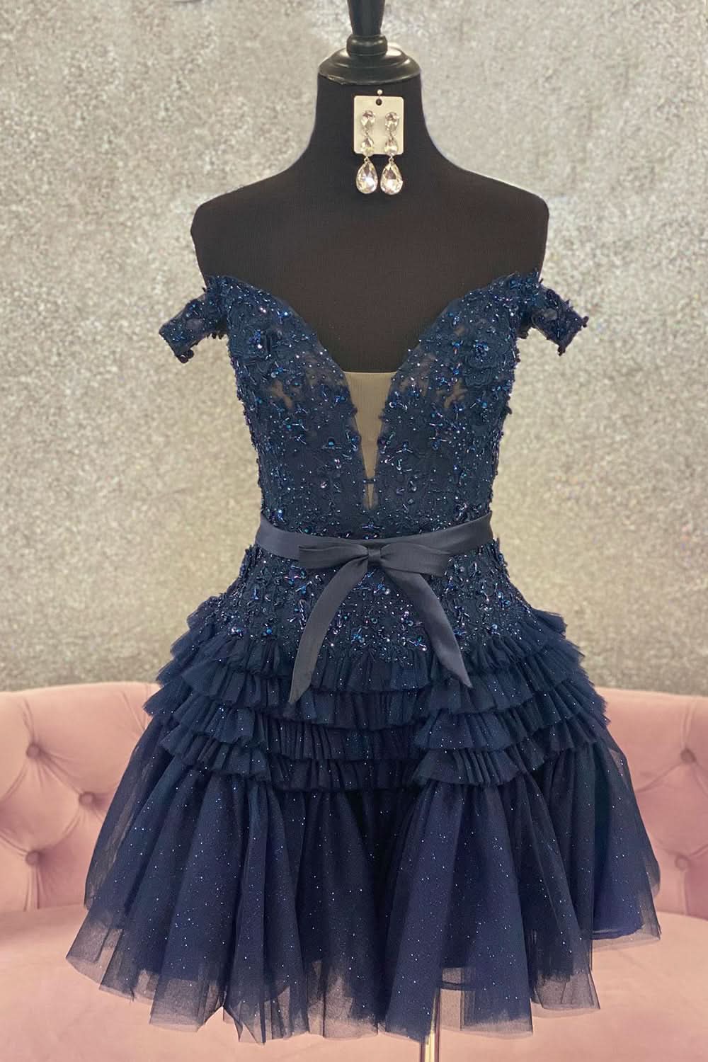 Playful A-Line Tulle Tiered Short Homecoming Dress BM bride