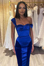 Royal blue Off the Shoulder Sweetheart Prom Dress Long Mermaid