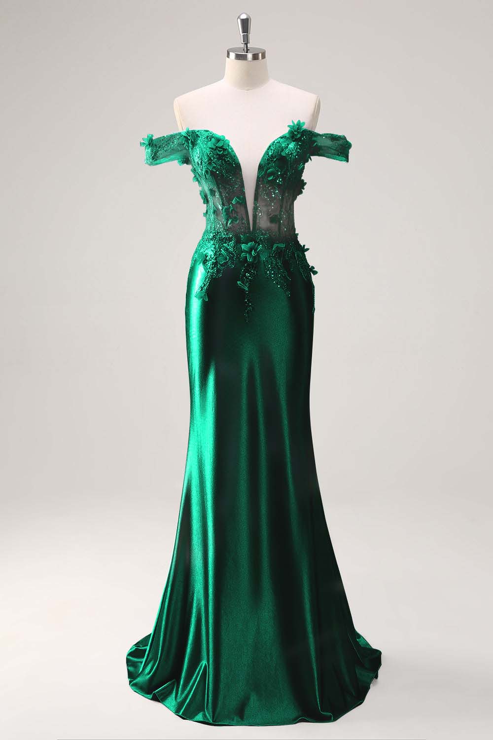 Strapless Sleeveless Long Mermaid Prom Dress With Appliques Pleated BMBRIDE