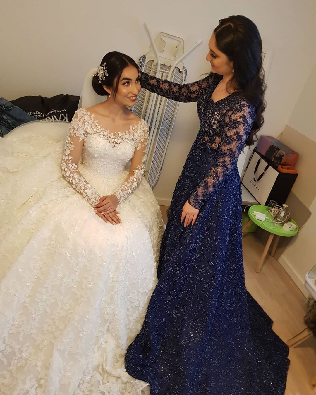 Elegant Long Sleeve Lace Princess Wedding Dress BM bride