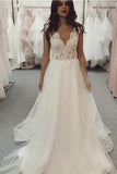 Tulle Beach Wedding Dress with an Elegant Ivory Lace Top BM bride