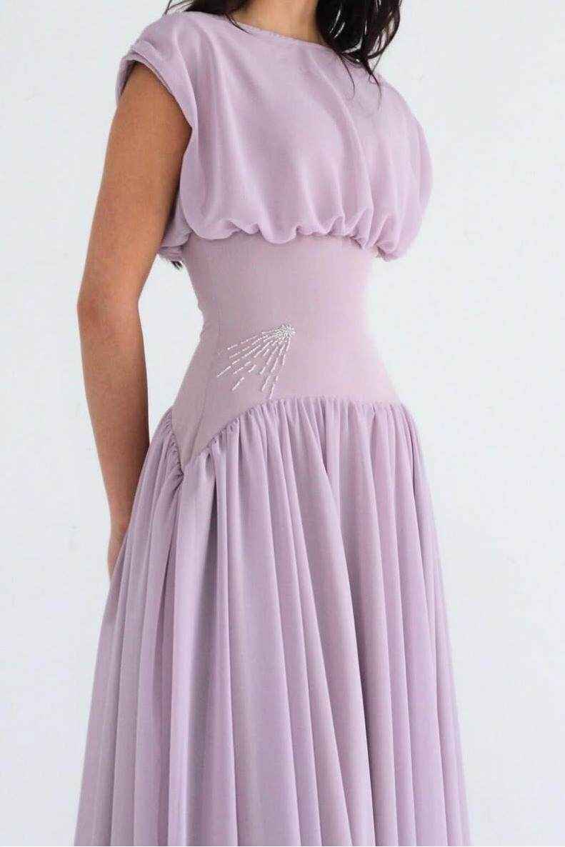 Jewel Neck High Waist Sleeveless Long Prom Dress With Ruffles