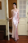 Chic Strapless Sleeveless Long Mermaid Prom Dress With Pleated BMBRIDE