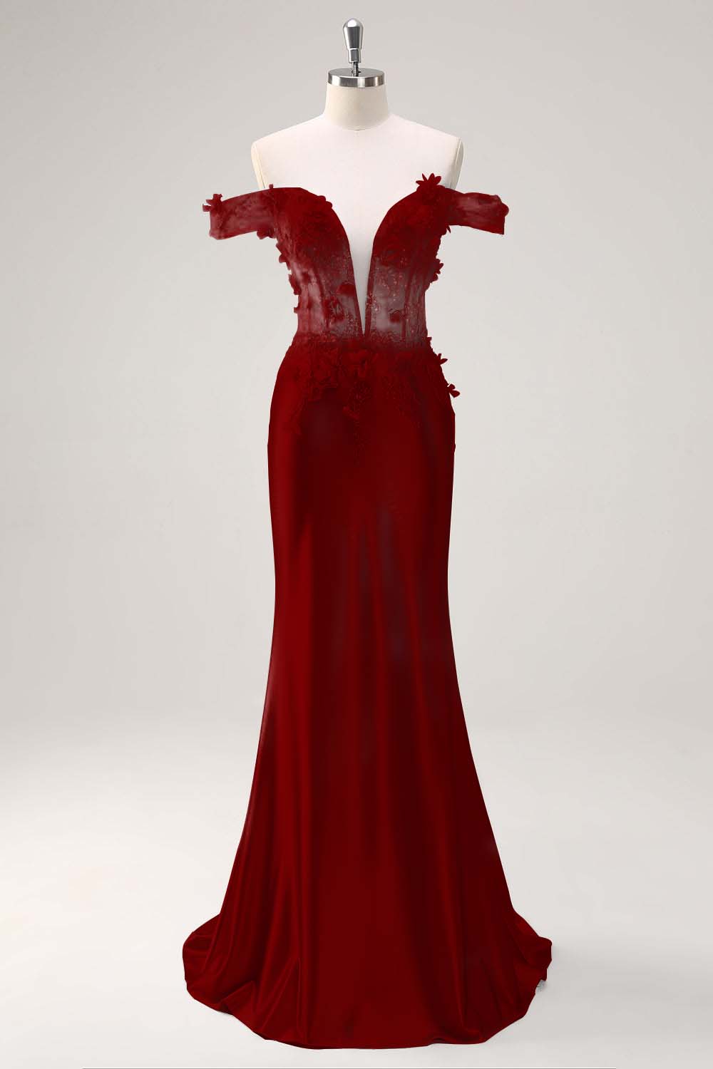Strapless Sleeveless Long Mermaid Prom Dress With Appliques Pleated BMBRIDE